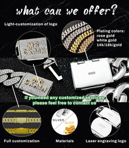 22 מ "מ gra הסמכה אופנה סטרלינג כסף 925 d צבע vvvs moissanite יהלום היפ הופ מואסניט שרשרת שרשרת קישור הקובייה - Product Image 6