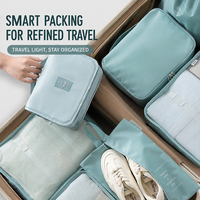 Juego de 7 Cubos de Embalaje para Viaje, Bolsas Organizadoras de Equipaje Impermeables, Bolsas de Almacenamiento para Ropa, Zapatos, Ropa Interior y Accesorios de Viaje