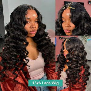 13x6 предварительно выщипанные полностью кружевные фронтальные парики для черных женщин Свободные парики с глубоким 360 кружевом фронтальные прозрачные Hd кружевные передние парики - Product Image 4