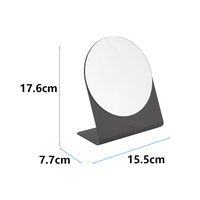 Miroir de maquillage circulaire OEM tendance avec base en fer, miroir de table simple face sans cadre, vente en gros pour la maison et l'hôtel