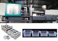 Machine de moulage par injection plastique à vis horizontale à paroi mince pour tasses et récipients alimentaires Fabrication flexible en matériau PC PP