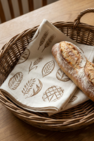 Serviettes de cuisine 100% coton, motif de découpe de pain au levain, guide d'art de la découpe, pour boulangerie et cuisine, 40x60cm