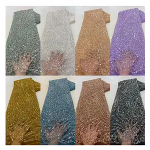 Newly designed lace fabric with luxurious sequin lace for party dresses and more in 2023.