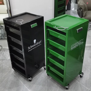 รถเข็นเก็บอุปกรณ์ทำผมสเตนเลสสตีลทันสมัยพร้อมล้อ สำหรับร้านเสริมสวย - Product Image 2