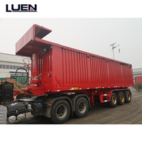 Camion à benne basculante à 3 essieux, semi-remorque à benne basculante, remorque à benne basculante, 13 tonnes, marque Fuwa, suspension mécanique Q345B, prix avantageux
