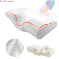 Dropshipping Shopify Fulfillment Agent 2025 espuma viscoelástica protección del cuello almohada de cuello Cervical de salud en forma de mariposa