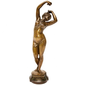 Statue de jardin de jeune fille nue en bronze <span class=keywords><strong>et</strong></span> laiton, sculpture féminine <span class=keywords><strong>sexy</strong></span> nue avec un livre - Product Image 4