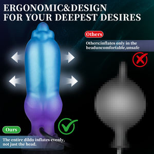 قضيب اصطناعي قابل للنفخ من السيليكون، قضيب ضخم للتدريب، قضيب كبير الحجم، خرزات شرجية مع كأس شفط، ألعاب للبالغين للنساء والرجال والمثليين - Product Image 4
