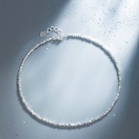 Chaîne de cheville géométrique en argent sterling S925 pour femme, motif Gypsophile, nouvelle collection, design tendance, sexy, accessoire de luxe de niche
