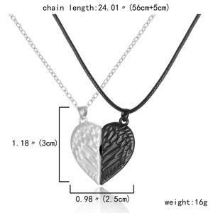 Colliers en forme de cœur <span class=keywords><strong>pour</strong></span> la saint-valentin, bijoux <span class=keywords><strong>pour</strong></span> meilleurs amis, accessoire créatif <span class=keywords><strong>pour</strong></span> Couples, avec des ailes sculptées - Product Image 3