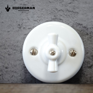 <span class=keywords><strong>1</strong></span> <span class=keywords><strong>Gang</strong></span> <span class=keywords><strong>2</strong></span> cách chuyển đổi ánh sáng Tường ổ cắm bề mặt gắn sứ Retro Màu Trắng Nút nhà 16A Đánh giá hiện tại - Product Image 5