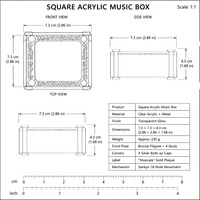 Boîte à musique moderne en acrylique transparent Sankyo, cube carré, mécanique à remonter, cadeaux de Noël, gravure personnalisée, OEM, vente en gros, mini