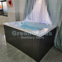 Baignoire de luxe en acrylique de grande taille 1800X1200mm pour deux personnes avec cascade, commande intelligente, massage, spa, baignoire à remous