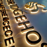 Lettres rétroéclairées personnalisées à DEL Enseigne en forme de lettres en acier inoxydable Enseigne 3d à DEL Enseigne en aluminium pour magasin