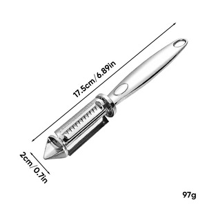 Éplucheur à double lame en alliage de zinc avec lames droites dentelées, éplucheur multifonctionnel pour légumes et fruits avec extracteur de pépins pour la cuisine - Product Image 5