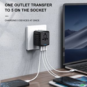 4usb Universal Travel <b>Adapter</b> with <b>Us</b>/eu/uk/au Plug All in One Power <b>Adapter</b> Socket 2.4a Fast Charging Wall Charger - Product Image 4