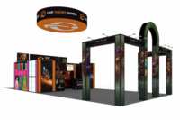 Stand d'affichage publicitaire lumineux à LED avec cadre en aluminium modulaire, montage facile, forme personnalisable, 20x50 pieds, pour salons professionnels et expositions