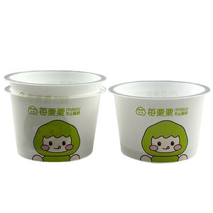 Gobelet à <span class=keywords><strong>Yaourt</strong></span> en Plastique PP Jetable avec Logo Personnalisé et Couvercle, Tasse à Mousse Transparente Dépolie avec Film d'Opercule en Aluminium - Product Image 6