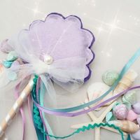 Baguettes en bois princesse enfants rose coquille paillettes baguette jouet fête d'anniversaire fournitures enfants filles fée accessoires de fête bâtons magiques