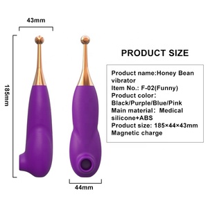 Vibrador de succión de <span class=keywords><strong>punto</strong></span> <span class=keywords><strong>G</strong></span> de choque fuerte 2 en 1, <span class=keywords><strong>succionador</strong></span> de pezón femenino, vibrador de pluma de masaje de vibración orgásmica rápida - Product Image 4
