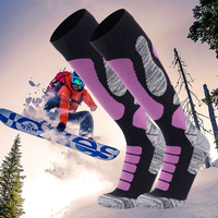 Chaussettes de ski et de randonnée personnalisables en mélange de laine mérinos, absorbant la transpiration, rembourrées, haute performance par temps froid