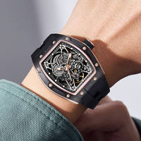 2024 42MM nuevo Alien Hollow Back movimiento transparente lujo hombres reloj zafiro cristal automático hombres relojes para hombres