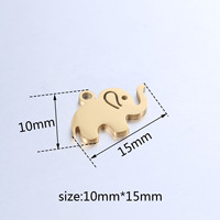 Pendentif DIY en acier inoxydable poli miroir, motif éléphant mignon