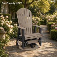 Fauteuil à bascule pivotant moderne en HDPE, fonction glissière à 360 degrés, portable, confortable, durable, léger, imperméable, pour jardin et cour