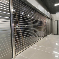 Automatique Transparent Cristal Volet Roulant Porte Roll-Pull Serrure Intérieur Extérieur Polycarbonate Aluminium Acier PVC Bois