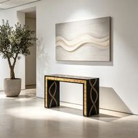 Table d'entrée de luxe en bois massif, style designer moderne, table d'appoint pour canapé, table décorative pour hall d'entrée de villa/maison de luxe
