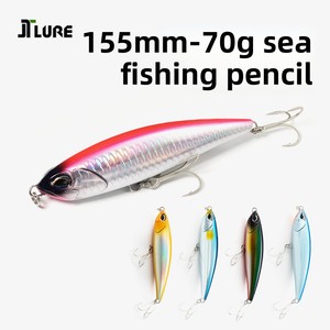 Ensemble de leurres crayon pour barre de <span class=keywords><strong>mer</strong></span> The Brave Sea Bass, pour la pêche en rivière, lac, ruisseau et en <span class=keywords><strong>mer</strong></span> - 145 mm/70 g, leurre dur artificiel coulant en ABS avec hameçons - Product Image 6