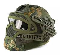 Casque Tactique d'Entraînement en Extérieur Casco Fast Protection Respirant Mesh CS Jeu Masque Facial Tactique Complet Lunettes