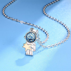 2 pz/paia moda coppia collana astronauta Bling stella luna amante regali di san valentino migliore amico collane - Product Image 2