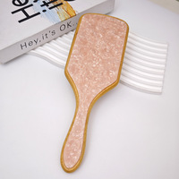 Brosse démêlante à coussin d'air naturelle pour cheveux bouclés, ensemble peigne et brosse, brosse sèche-cheveux en acétate, brosse à cheveux