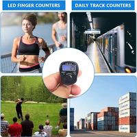Compteur de pointage des doigts LED Compteurs électroniques numériques Tasbeeh Clicker à main avec anneau Affichage des chiffres réinitialisables