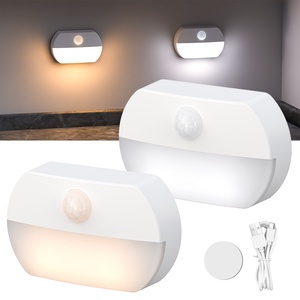 <b>LED</b> Smart Modern Night <b>Light</b> Battery-powered Human Body Induction Lamp for Bedroom Feeding Wardrobe Warm White - Product Image 1