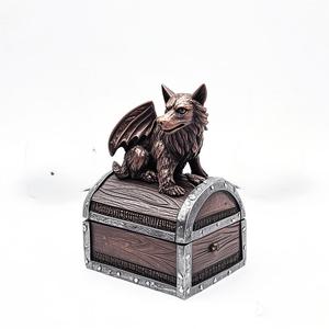 กล่องลูกเต๋าเรซิ่นรูปทรงสุนัขนรก-กล่องเก็บของดีไซน์ลูกสุนัขทนทานสำหรับลูกเต๋า RPG และอุปกรณ์เสริมสำหรับเกมบนโต๊ะส่วนบุคคล - Product Image 1