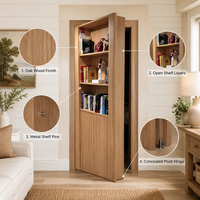 Porte-bibliothèque dissimulée en bois sur mesure, porte battante pour passage secret, étagère de rangement multicouche moderne pour bureau à domicile et bureau