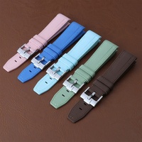 Bracelet de montre en caoutchouc de silicone liquide Lionorm 20 mm, extrémité incurvée, bracelet de montre souple pour montre de la série Moon, bracelet de remplacement, résistant à la transpiration
