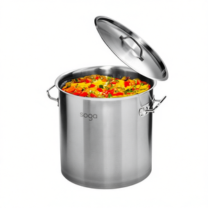 Pentola in acciaio inox Soga da 17 litri con coperchio, grande capacità per zuppe e brodo - Product Image 1