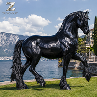 Sculpture de cheval en bronze grandeur nature, statue d'animal en métal sur mesure pour la décoration extérieure de jardin, villa, hôtel, cour et aménagement paysager