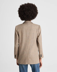 Blazer à carreaux oversize pour femme – Veste de costume décontractée élégante à un bouton, vêtement d'extérieur polyvalent pour le bureau au quotidien - Product Image 3