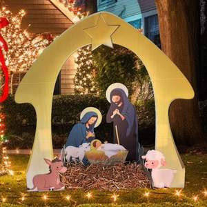 Décoration de scène de Père Noël en plastique imperméable grandeur nature, nouveaux accessoires de photomaton de Noël transfrontaliers - Product Image 4