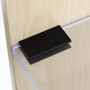 <b>Black</b> Glass Clip Aluminum Alloy Easy Installation For <b>Shelf</b> Support Partition <b>Bracket</b> - Product Image 2
