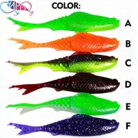 Nouvelles leurres souples à queue fourchue de 7,8 cm, 3,5 g, 10 pièces, 2 sections, avec appât olfactif – Pour la pêche en eau salée et en rivière, pour le brochet et la perche