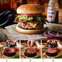 Prensa para Hamburguesas Antiadherente, Molde Redondo para Hamburguesas Rellenas, para Hamburguesas de Res y Pollo