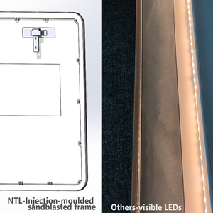 Nouveau Miroir LED Intelligent IP44 NewThingLine à <span class=keywords><strong>Prix</strong></span> de Gros, Miroir Anti-Buée à 3 Couleurs Changeantes pour Projets Immobiliers - Product Image 6