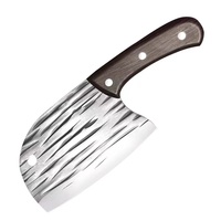 Couteau à viande à désosser japonais en acier à haute teneur en carbone pour couteau de boucher en acier inoxydable avec surface de lame martelée et étui en cuir