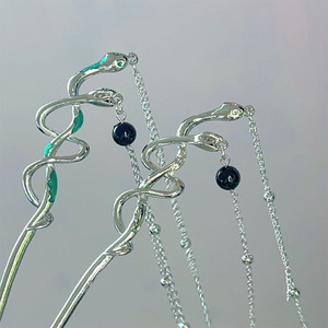 ปิ่นปักผมงูคู่สไตล์โบราณ AA018695ใหม่ปิ่นปักผมแบบเขย่ามีพู่ห้อยสไตล์จีน - Product Image 5