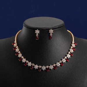 Hibride Water Drop thời trang Dubai Trắng Bridal Bộ đồ trang sức <span class=keywords><strong>Cubic</strong></span> <span class=keywords><strong>Zirconia</strong></span> Vòng cổ bông tai cho phụ nữ cưới brincos N-1551 - Product Image 5